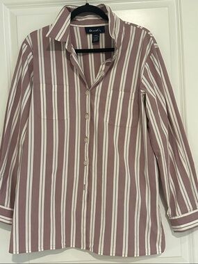 DENIM & CO striped button down